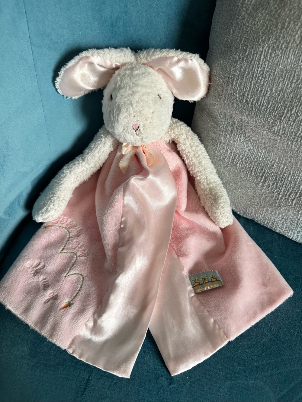 Bunnies by the Bay Pink Lovey Blanket